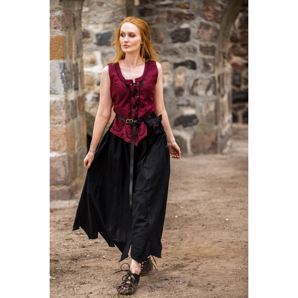 Image produit Gilet corseté médiéval Selma rouge