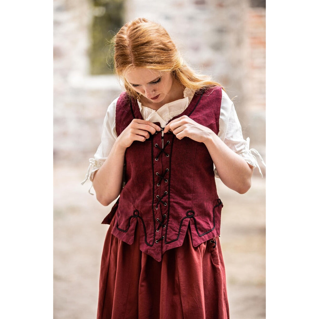 Image produit Gilet corseté médiéval Selma rouge