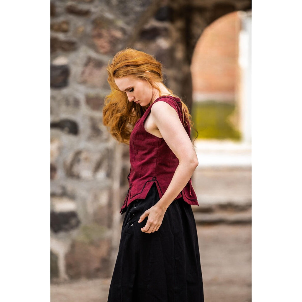 Image produit Gilet corseté médiéval Selma rouge