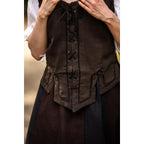 Image produit Gilet corset médiéval Selma marron foncé