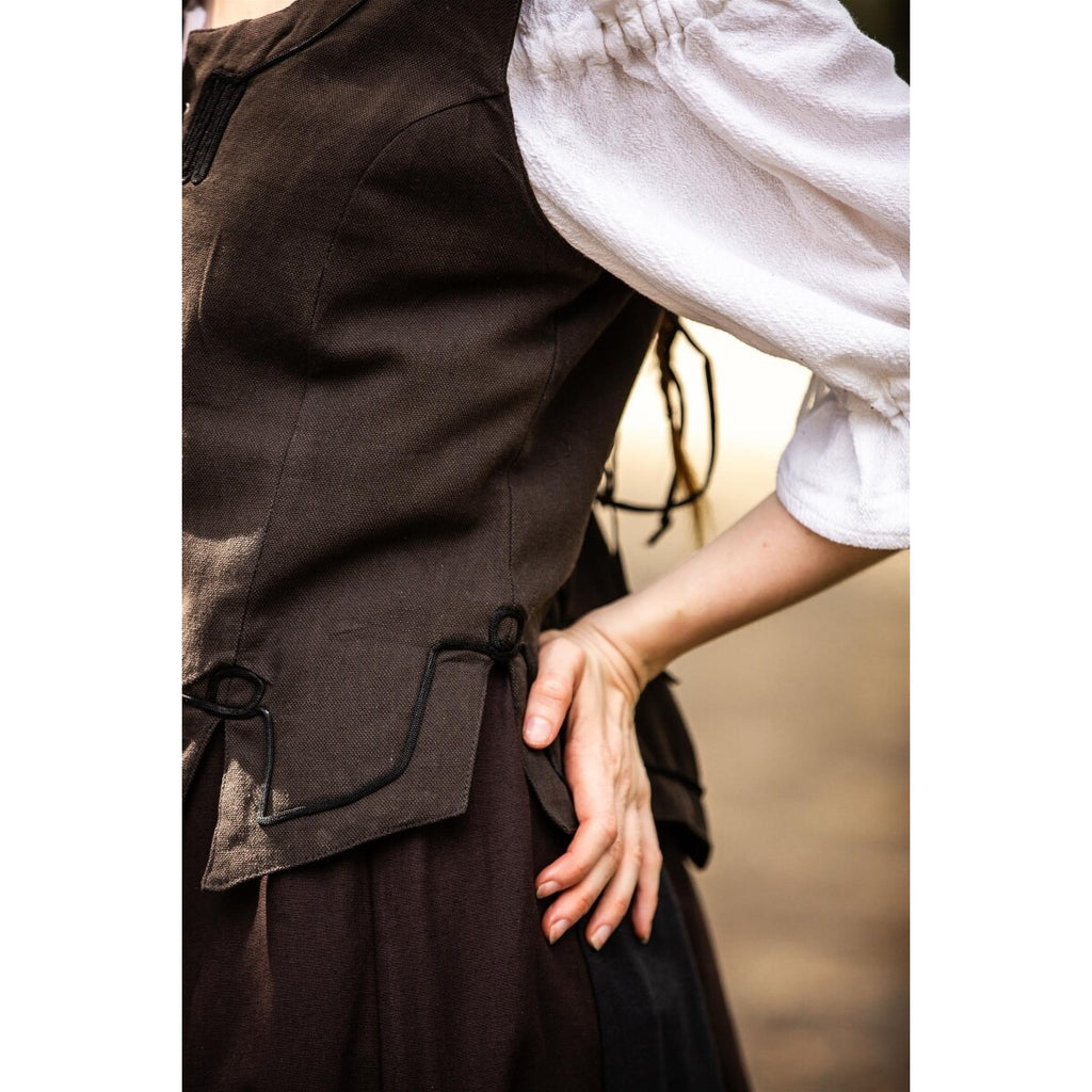 Image produit Gilet corset médiéval Selma marron foncé