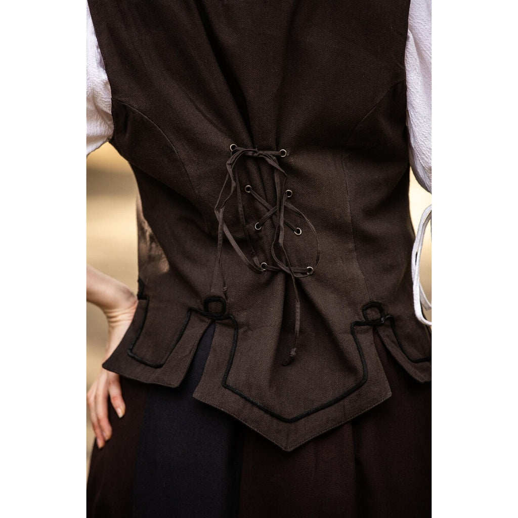 Image produit Gilet corset médiéval Selma marron foncé