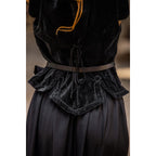 Image produit Gilet corset médiéval en velours Adrienne noir