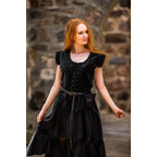 Image produit Gilet corset médiéval en velours Adrienne noir