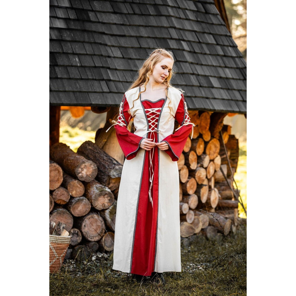 Image produit Robe médiévale Amalia beige-rouge