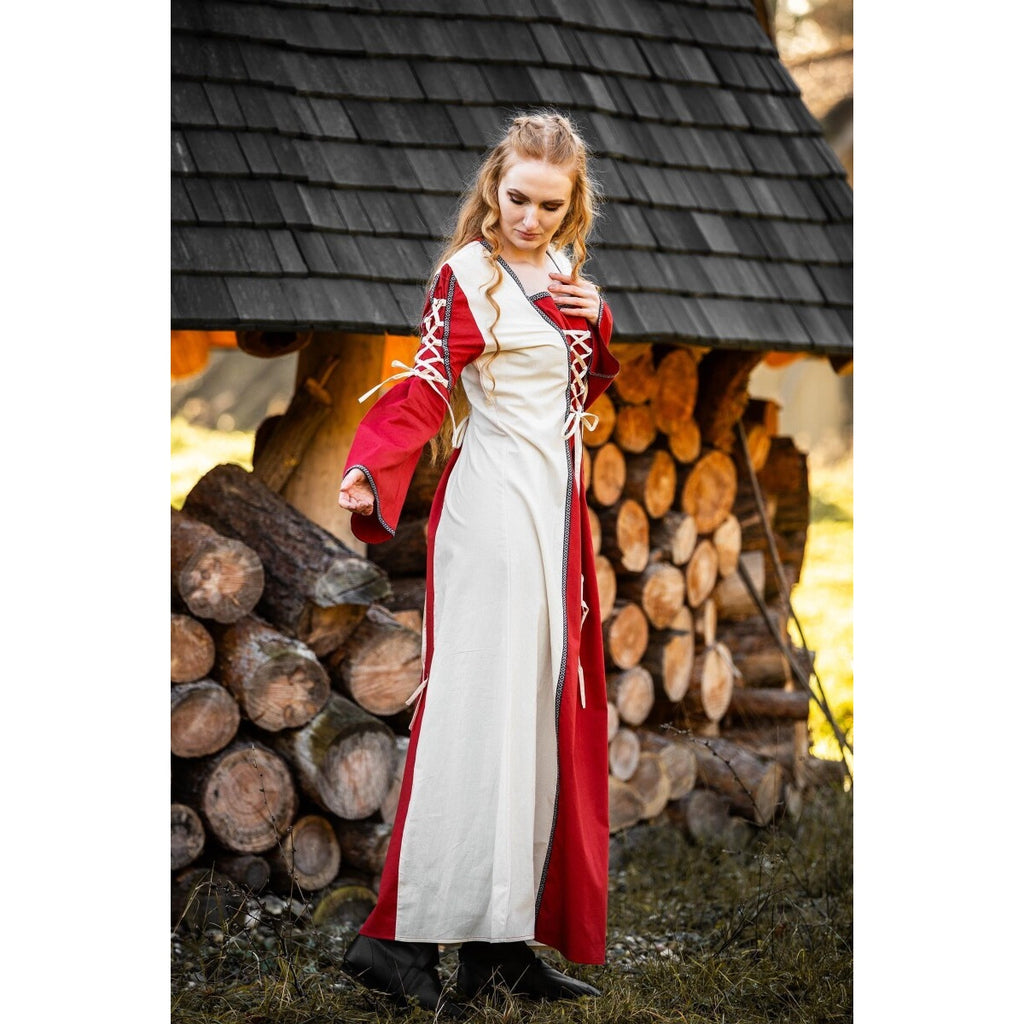 Image produit Robe médiévale Amalia beige-rouge