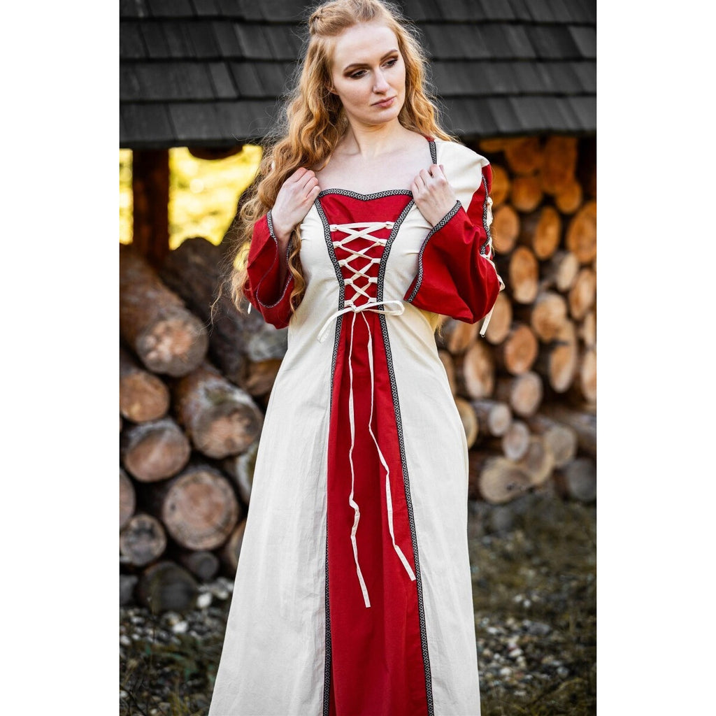 Image produit Robe médiévale Amalia beige-rouge