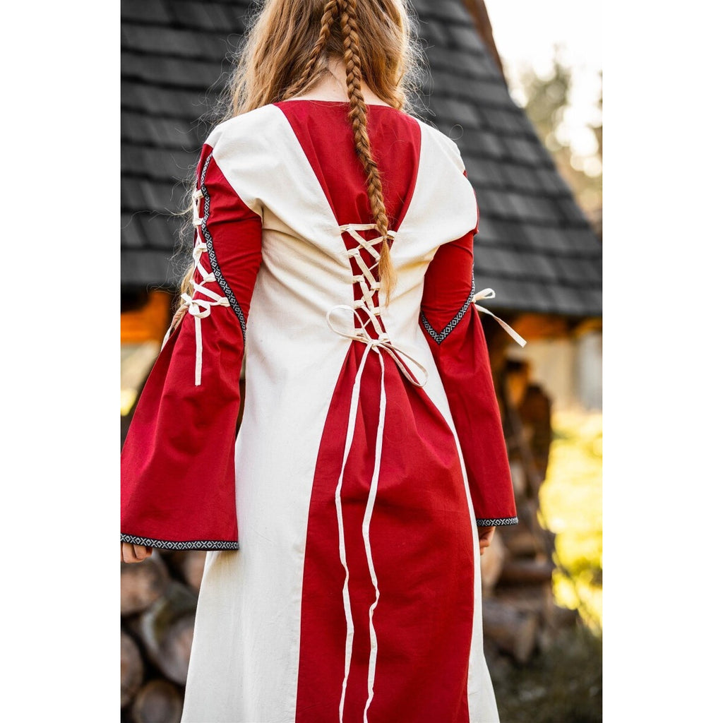 Image produit Robe médiévale Amalia beige-rouge
