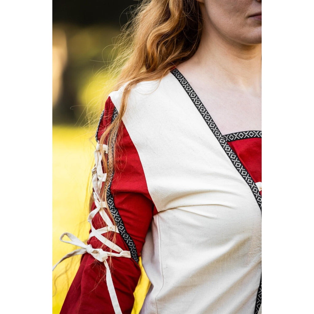 Image produit Robe médiévale Amalia beige-rouge