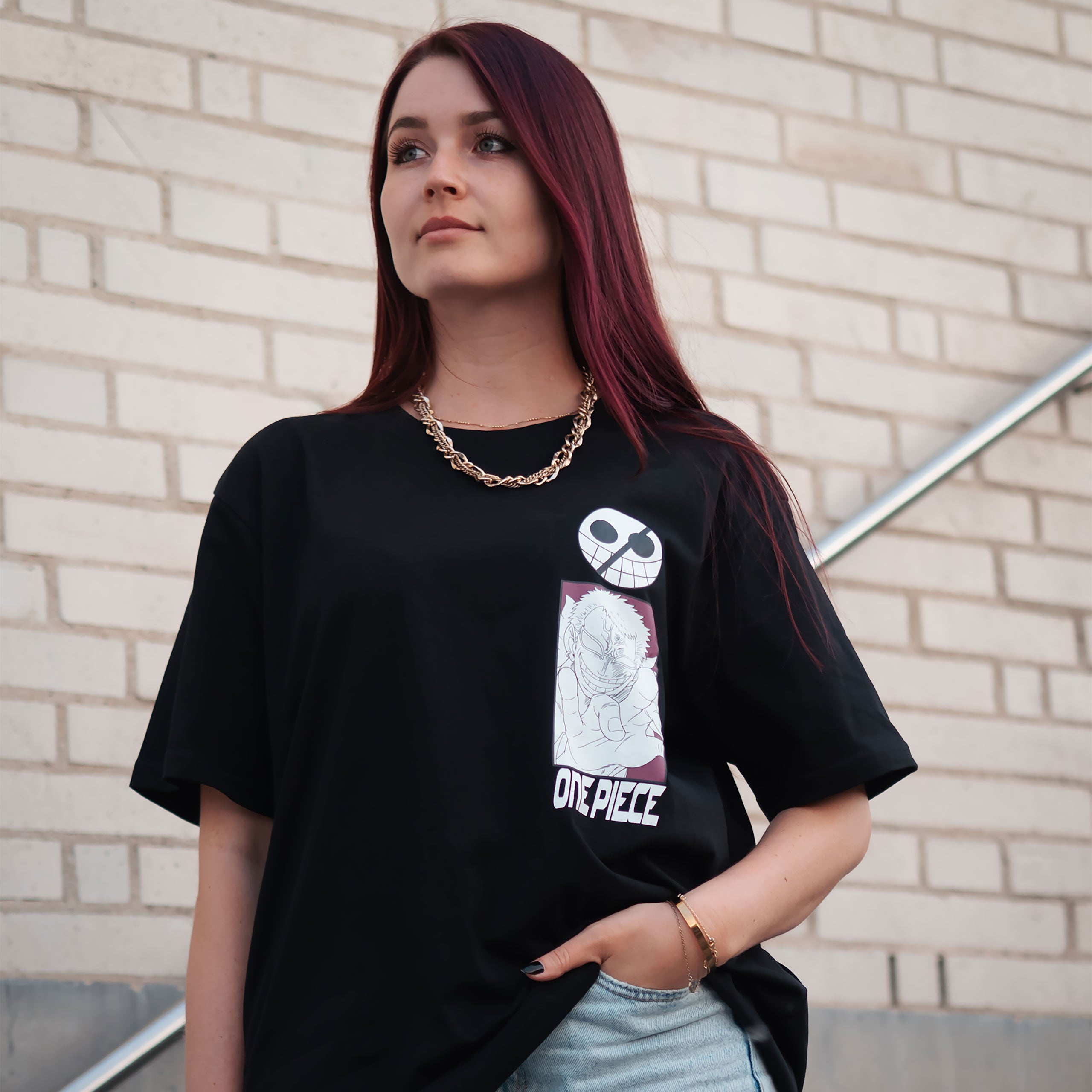 Image produit One Piece - T-shirt oversize Don Quichotte Doflamingo noir
