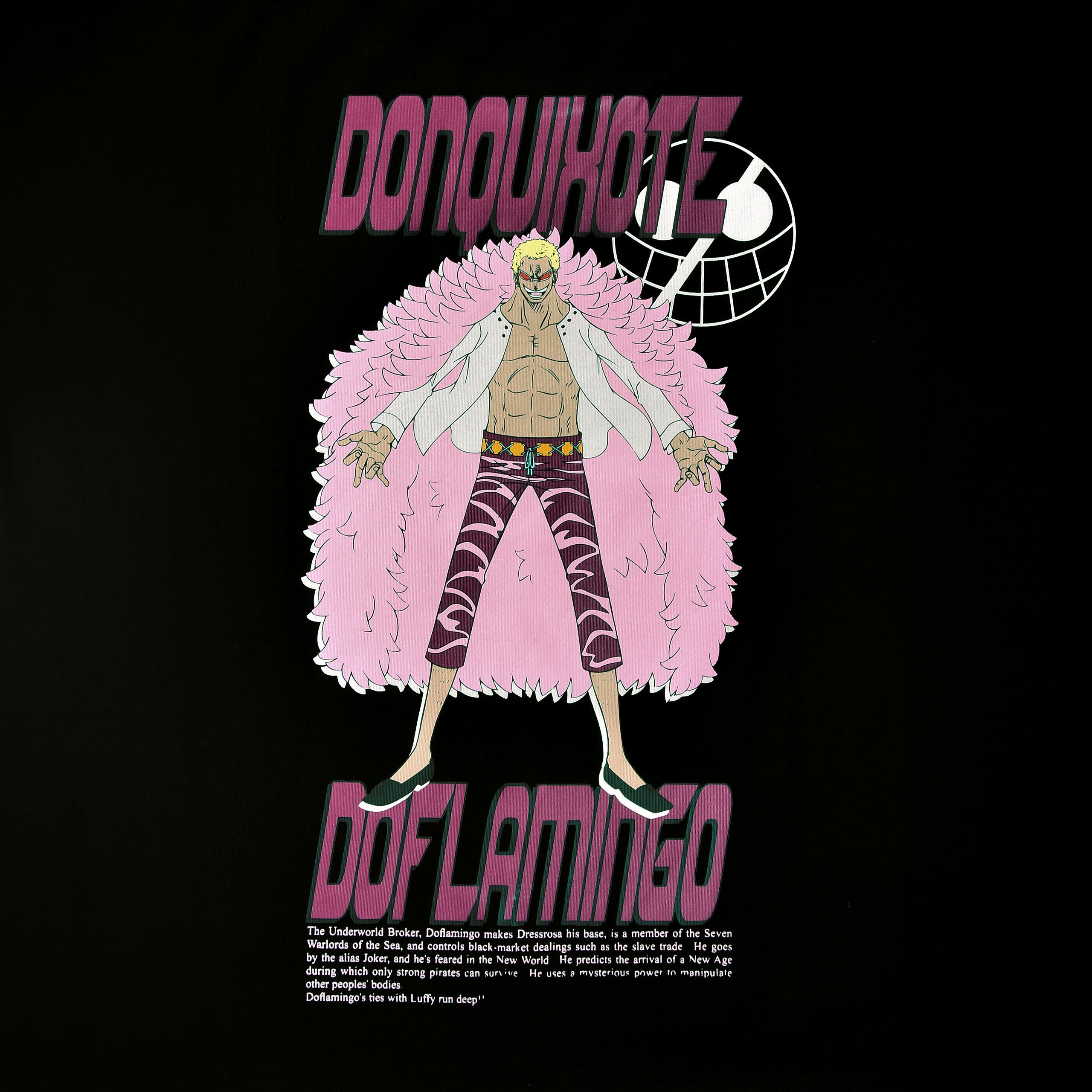 Image produit One Piece - T-shirt oversize Don Quichotte Doflamingo noir