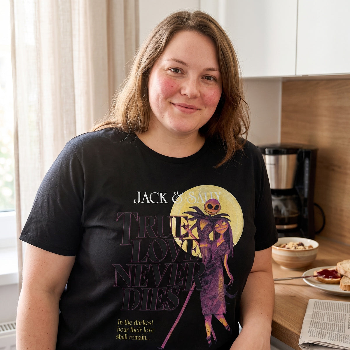 Image produit L'Étrange Noël de monsieur Jack - T-shirt True Love Never Dies noir