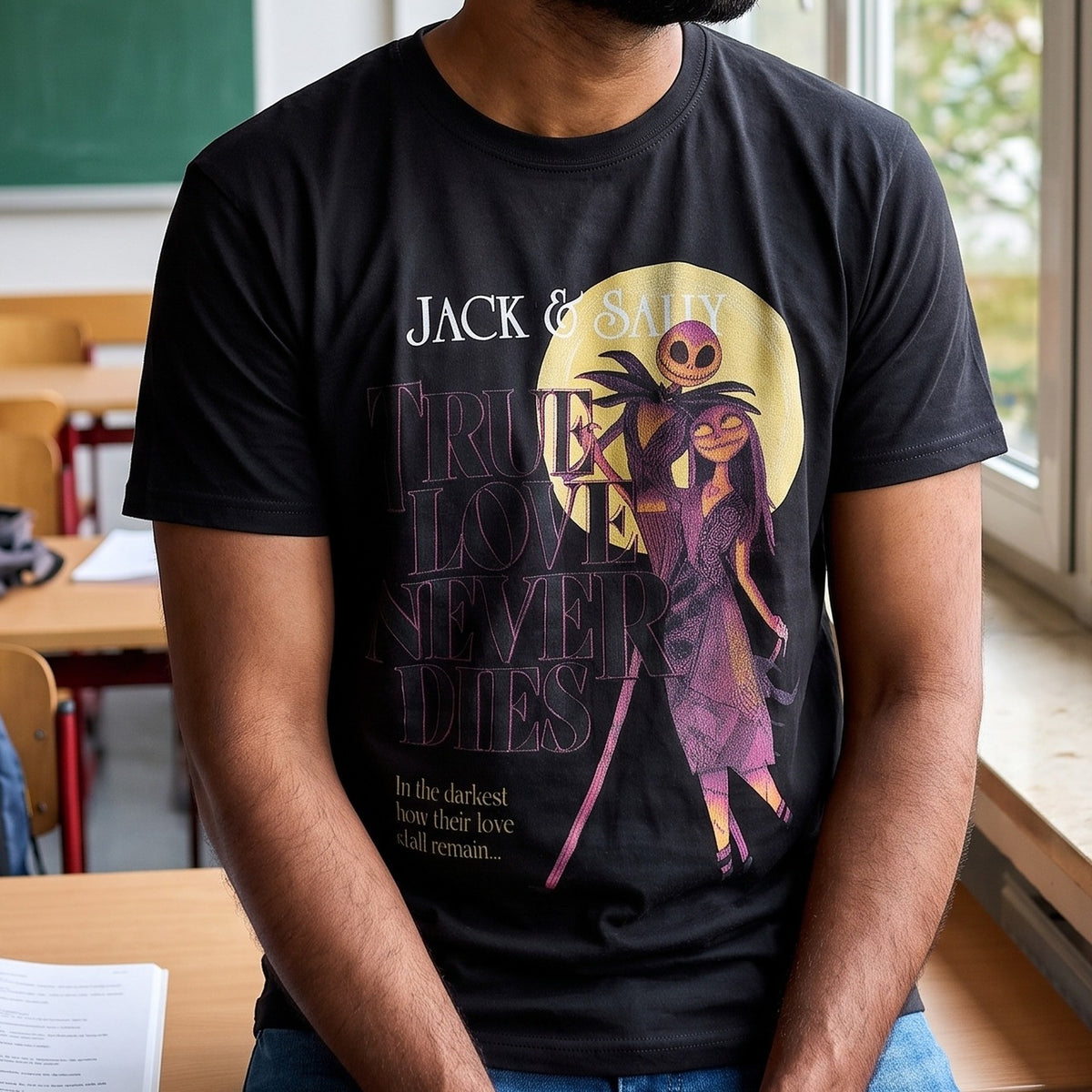 Image produit L'Étrange Noël de monsieur Jack - T-shirt True Love Never Dies noir
