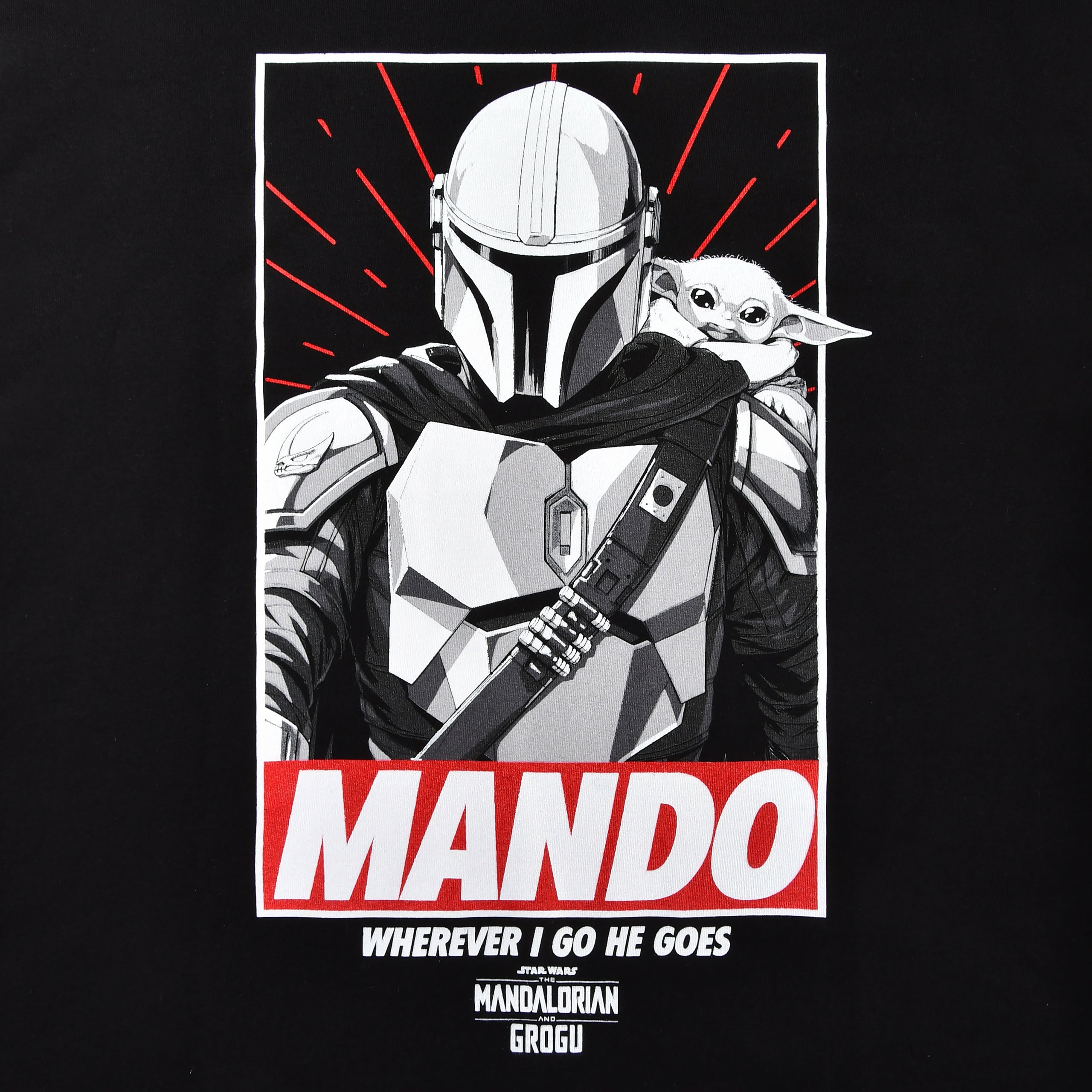 Image produit T-shirt Mando Wherever I Go He Goes noir - Star Wars The Mandalorian