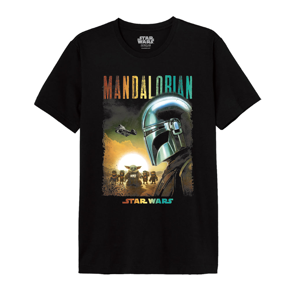 Image produit T-shirt affiche Mando et Grogu noir - Star Wars The Mandalorian