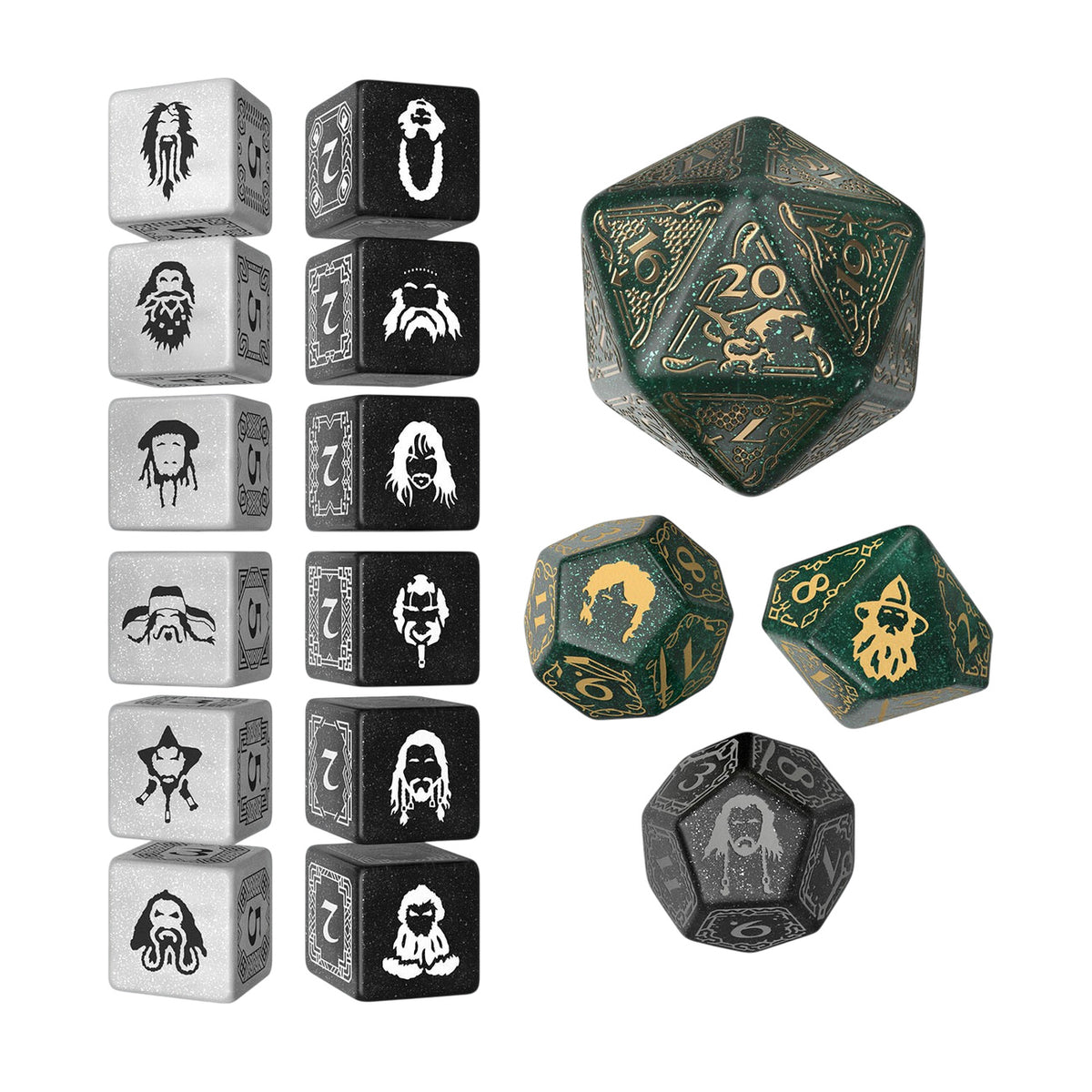 Image produit Le Hobbit - Set de dés JCC Verdant Grove 16 pcs