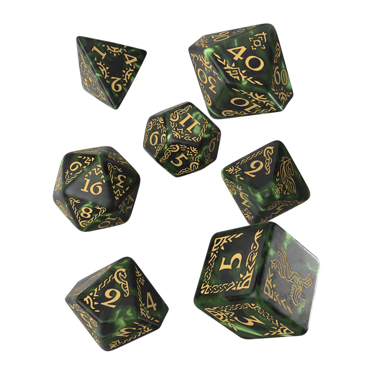 Image produit Le Seigneur des Anneaux - Set de dés JDR Rohan (7 pièces)