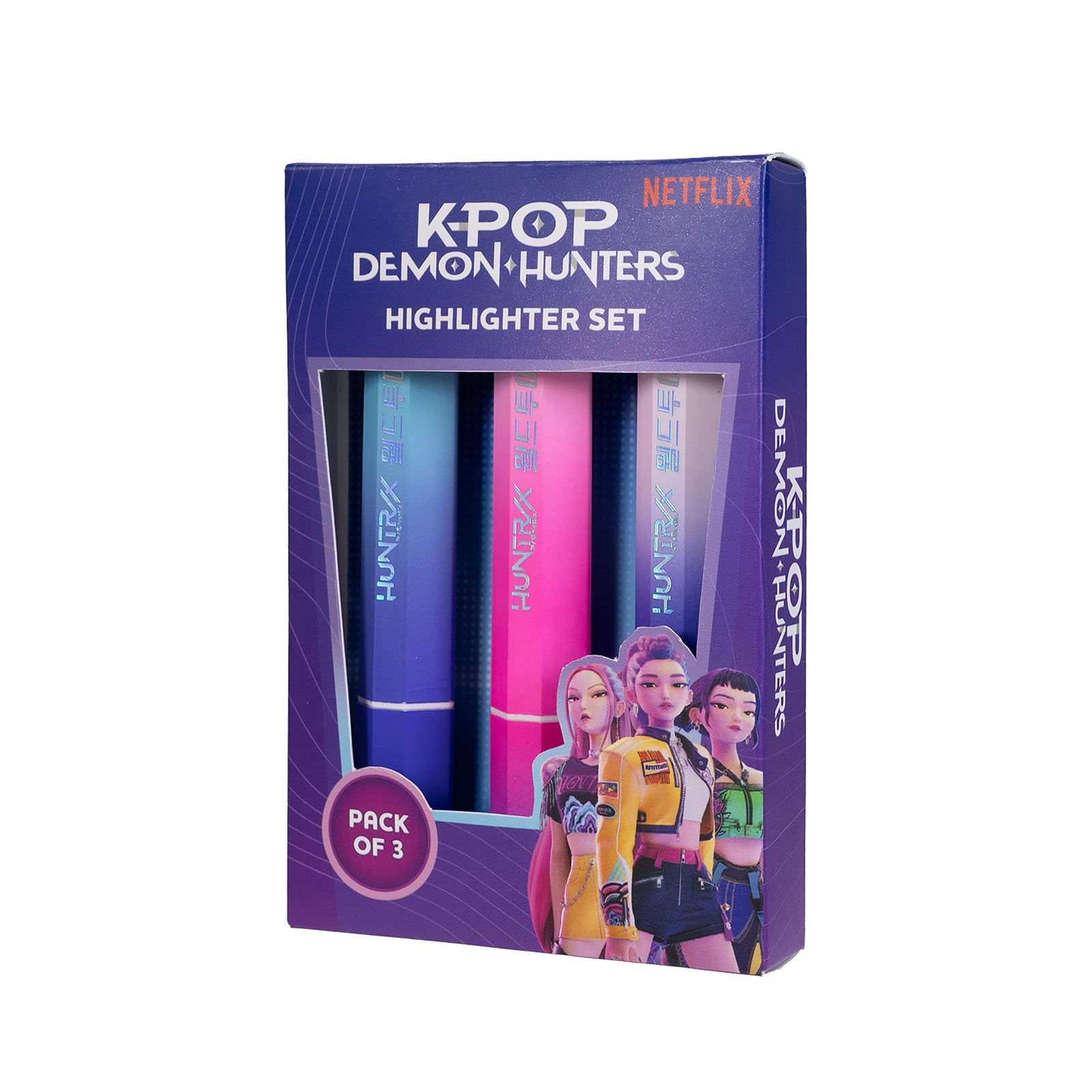 Image produit KPop Demon Hunters - Lot de 3 surligneurs Huntrix