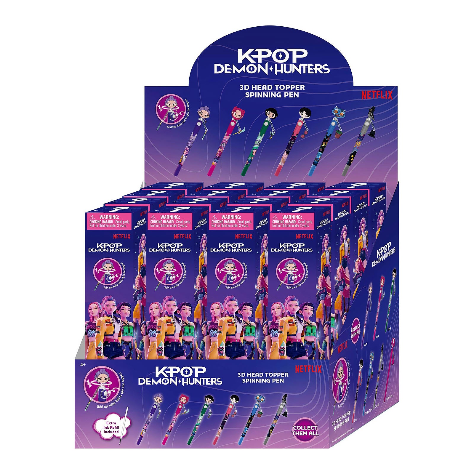 Image produit KPop Demon Hunters - Stylos 3D personnages mystères présentoir de 16 E1096251