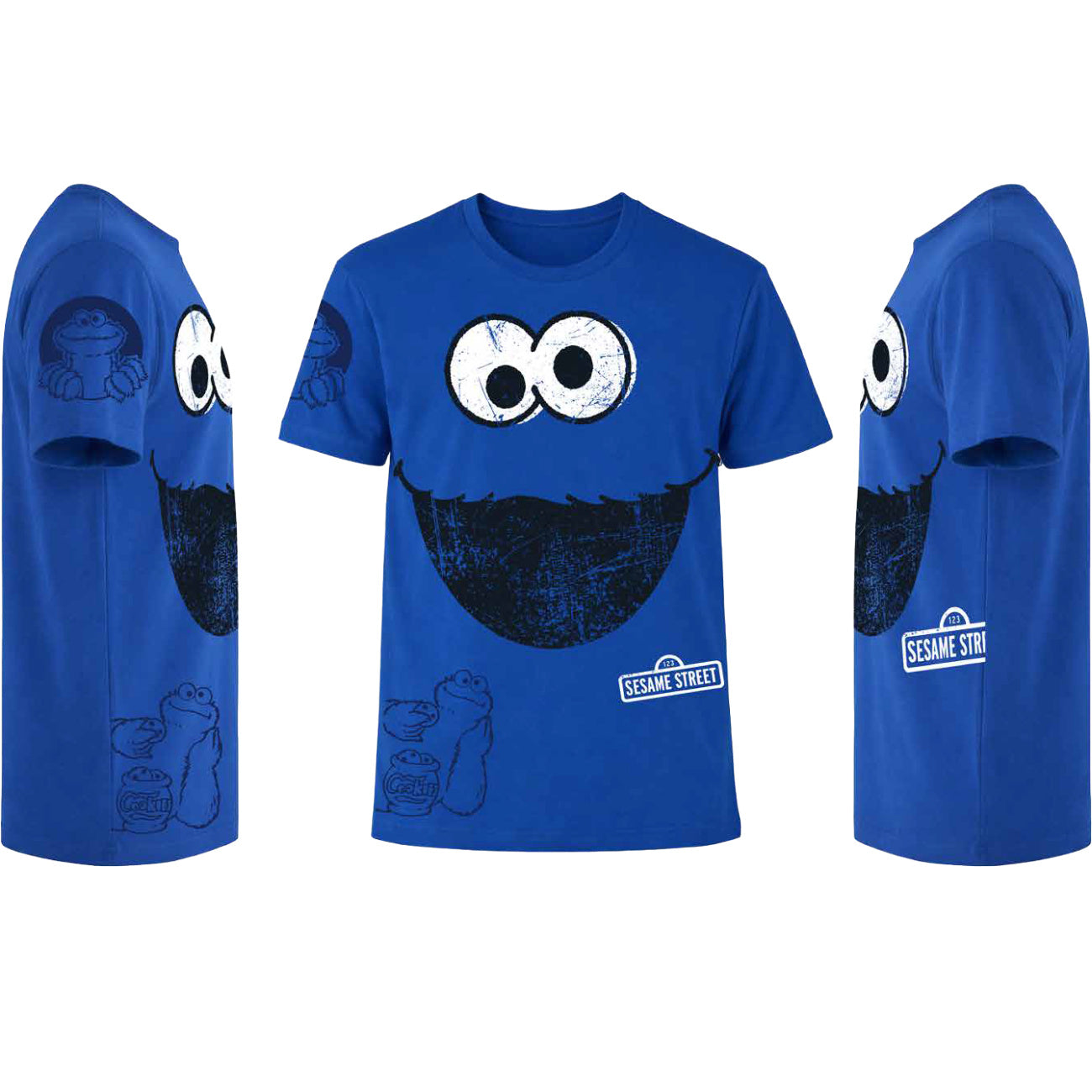 Image produit Sesame Street - T-shirt Cookie Monster bleu