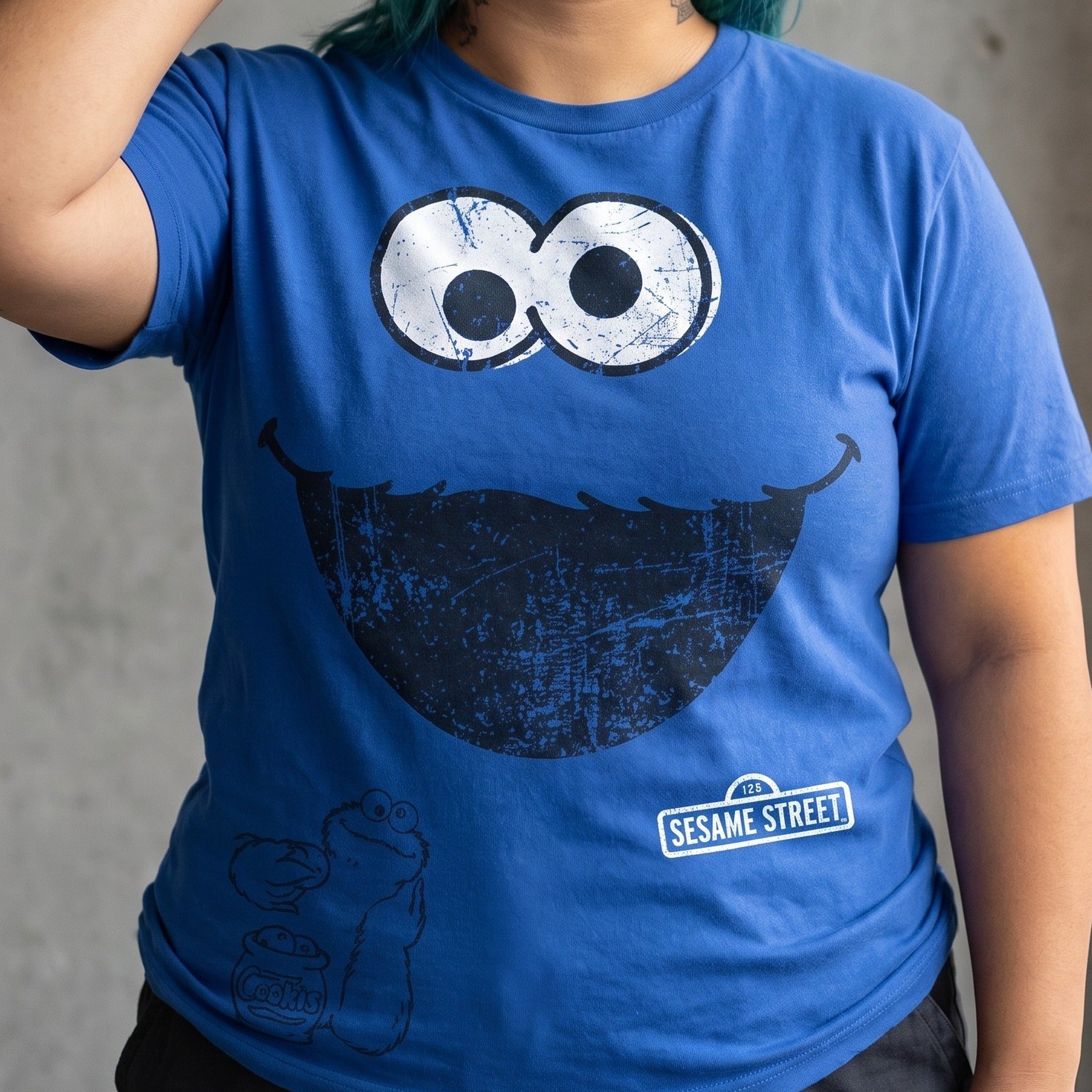 Image produit Sesame Street - T-shirt Cookie Monster bleu