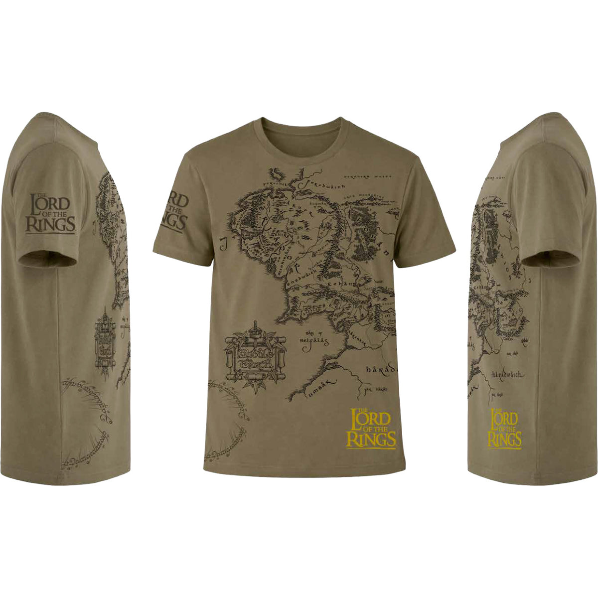 Image produit Le Seigneur des Anneaux - T-shirt carte de la Terre du Milieu marron