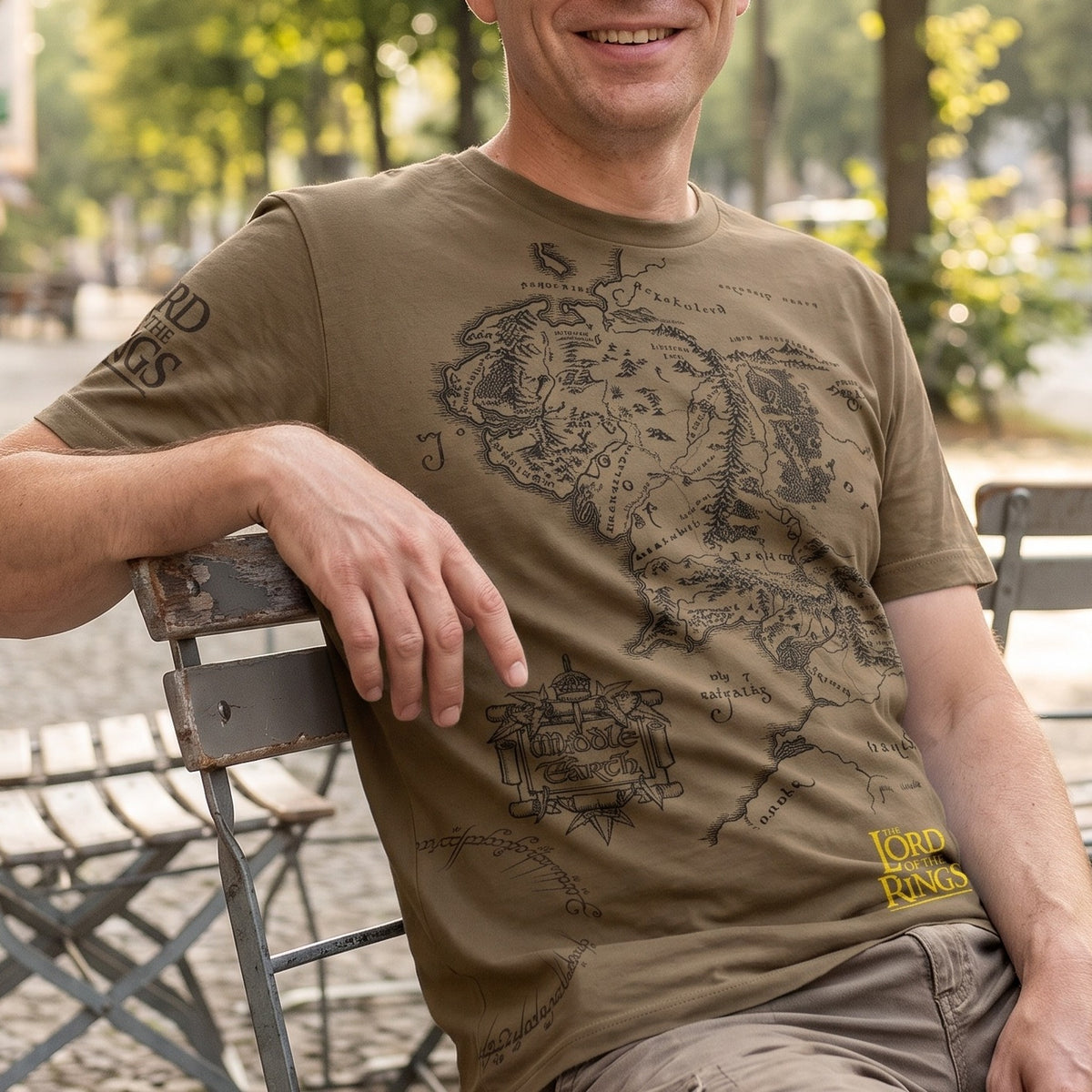 Image produit Le Seigneur des Anneaux - T-shirt carte de la Terre du Milieu marron