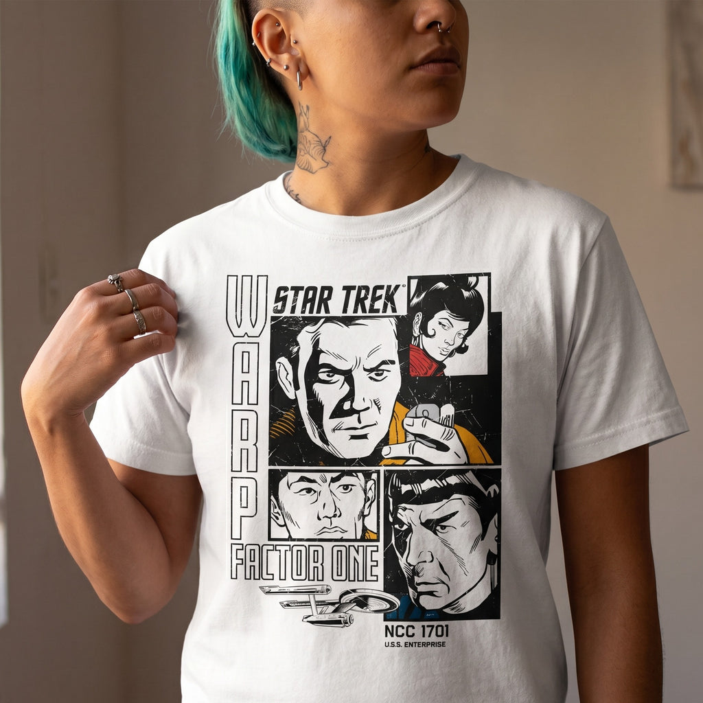 Image produit Star Trek - T-shirt rétro Warp 1 blanc