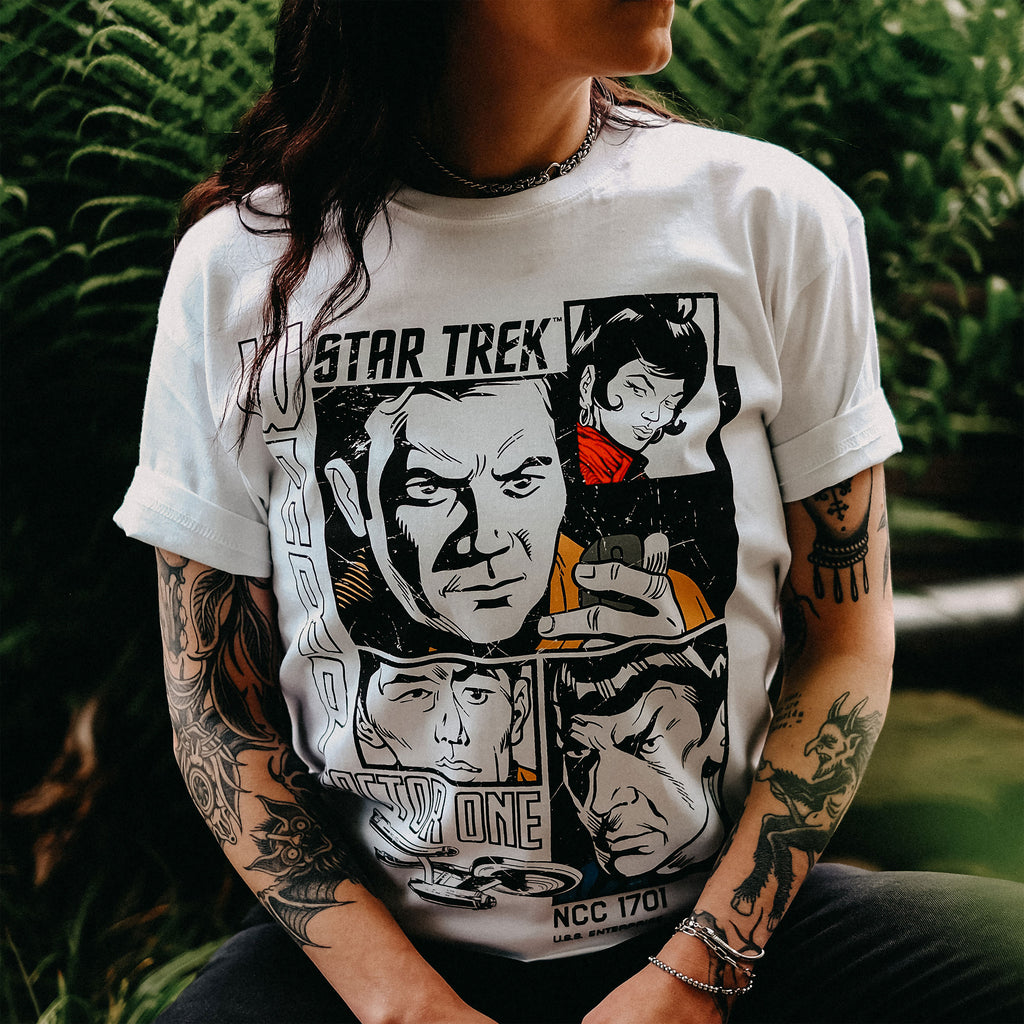 Image produit Star Trek - T-shirt rétro Warp 1 blanc