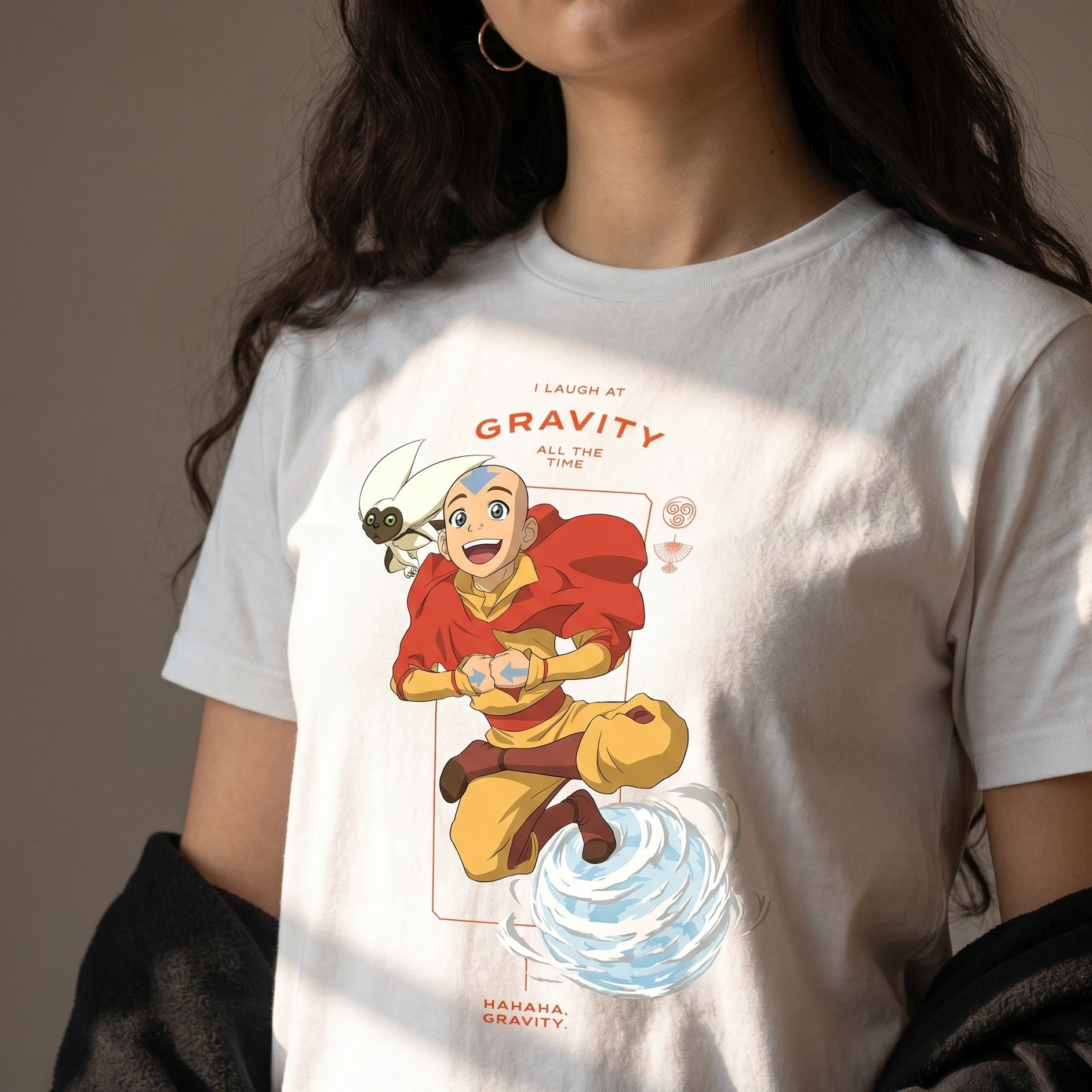 Image produit Avatar – T-shirt Aang Laugh at Gravity blanc