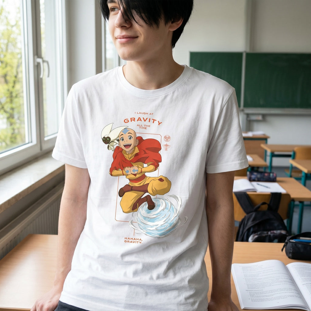 Image produit Avatar – T-shirt Aang Laugh at Gravity blanc