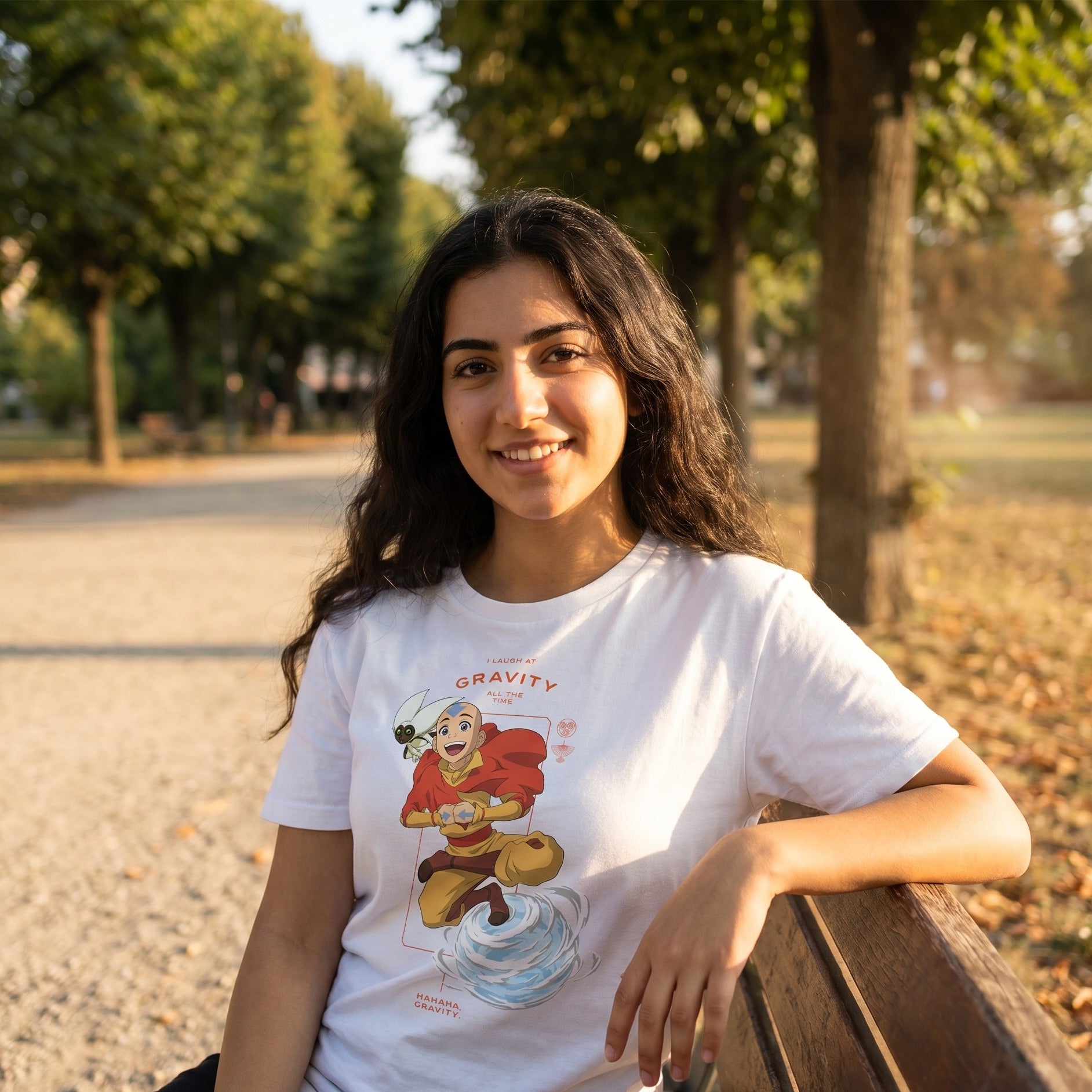 Image produit Avatar – T-shirt Aang Laugh at Gravity blanc