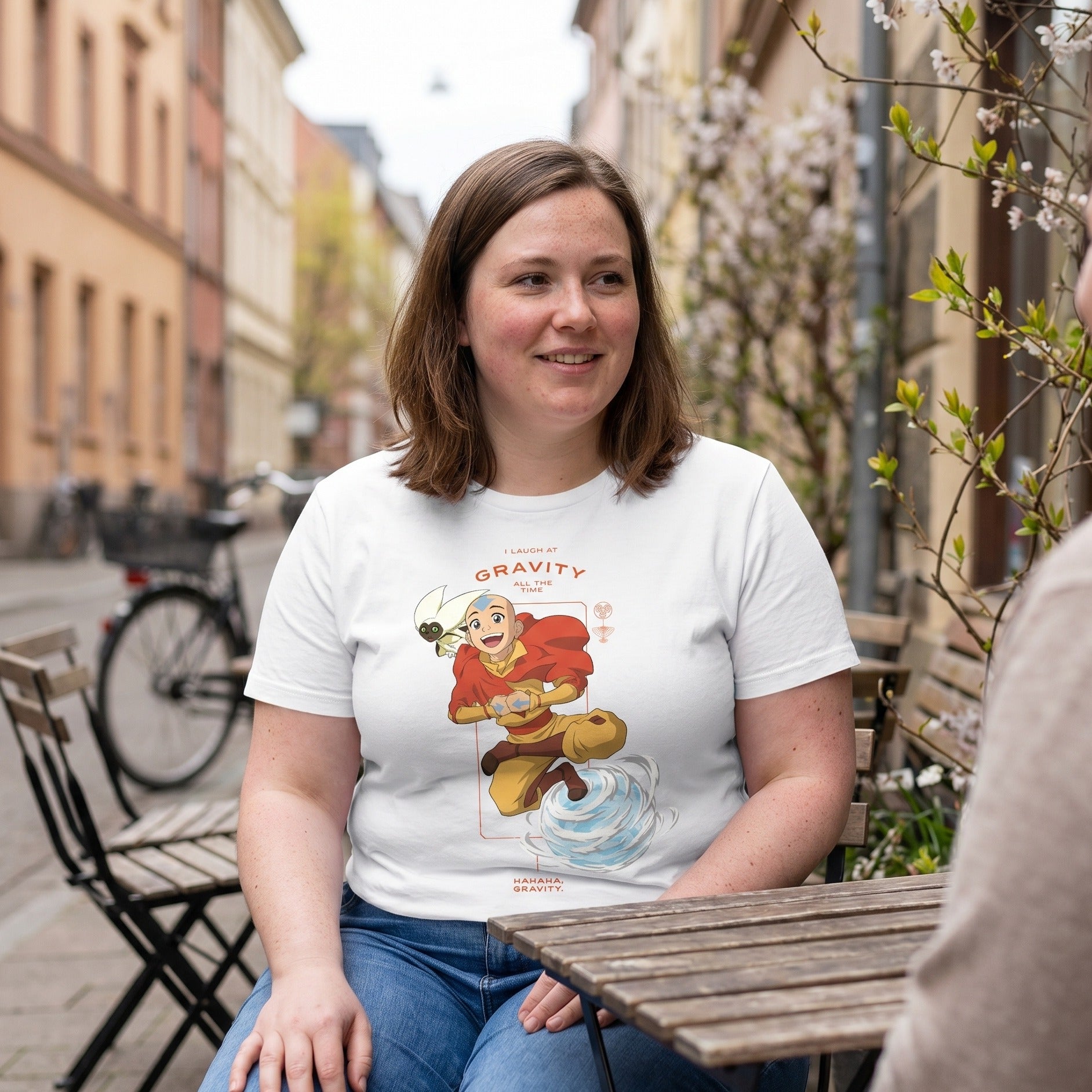 Image produit Avatar – T-shirt Aang Laugh at Gravity blanc