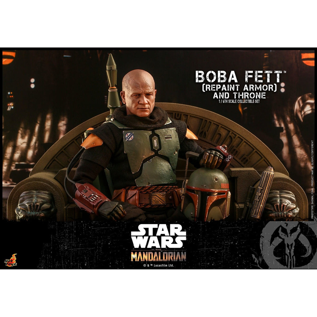 Image produit Star Wars : The Mandalorian - Figurine articulée Boba Fett 1:6 Armure Repaint et Trône Édition Spéciale