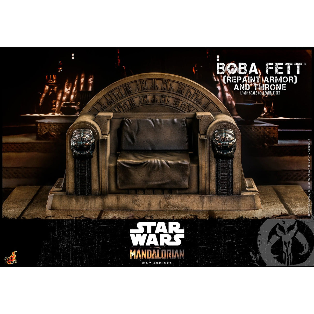 Image produit Star Wars : The Mandalorian - Figurine articulée Boba Fett 1:6 Armure Repaint et Trône Édition Spéciale