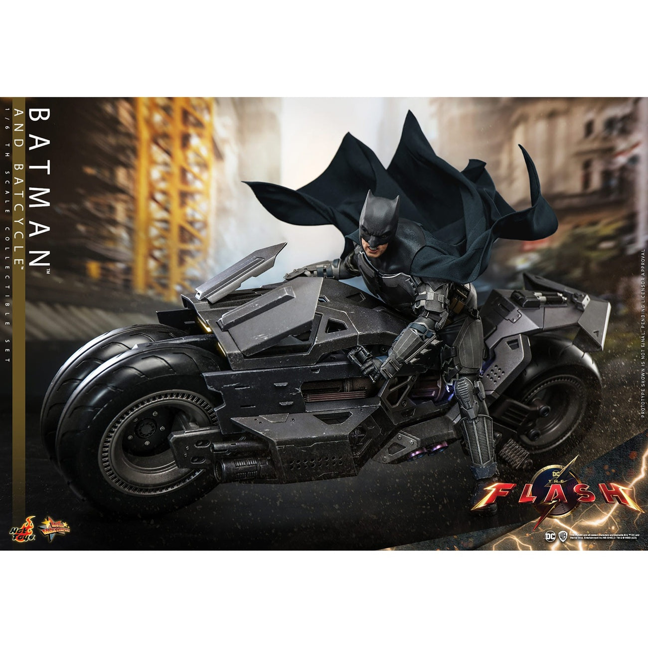 Image produit The Flash Movie Masterpiece figurine articulée avec véhicule 1/6 Batman & Batcycle set 30 cm