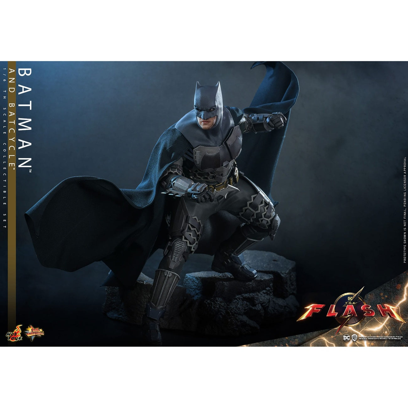 Image produit The Flash Movie Masterpiece figurine articulée avec véhicule 1/6 Batman & Batcycle set 30 cm