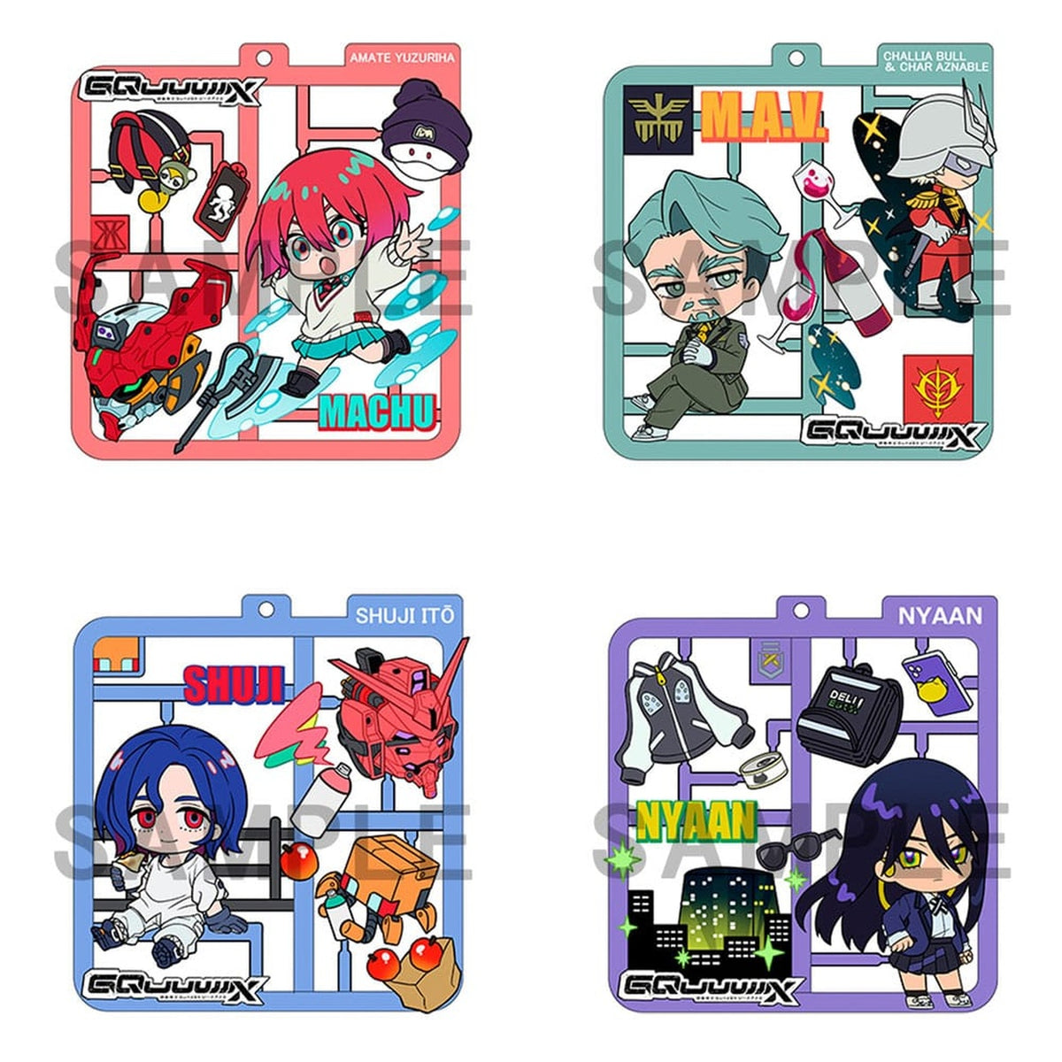 Image produit Mobile Suit Gundam GQuuuuuuX Plat Collection assortiment de pendentifs (4)