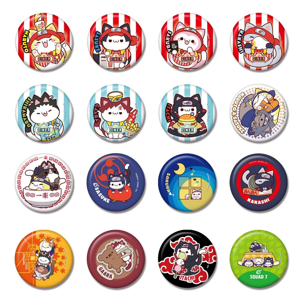 Image produit Naruto Mega Cat Project Nyaruto! Badges métalliques 5 cm Assortiment (16)
