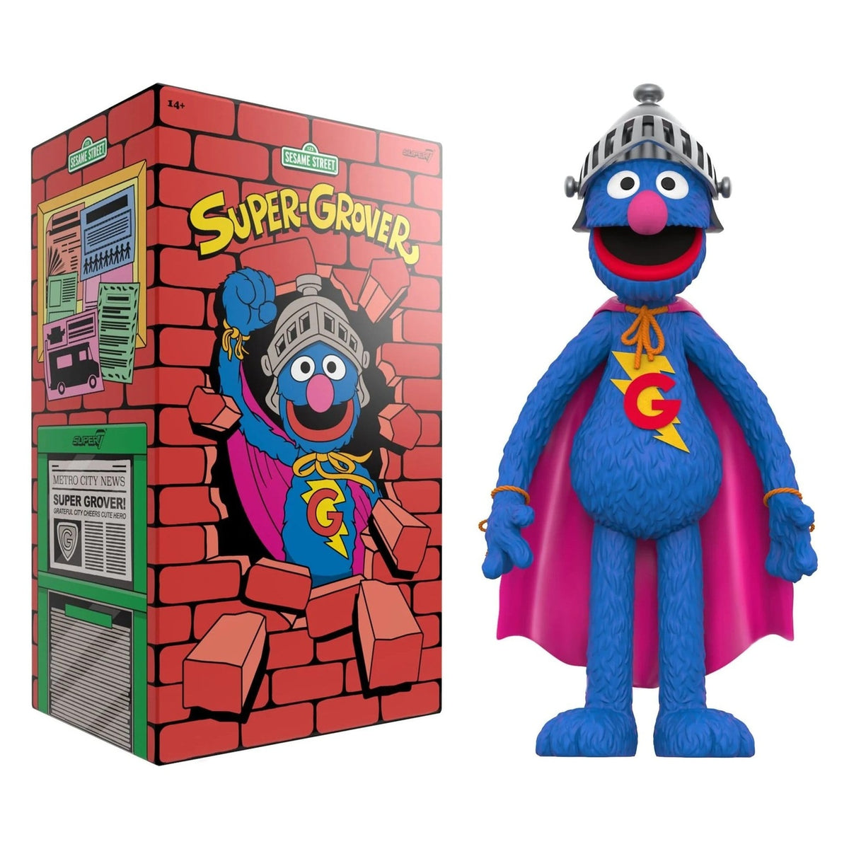 Image produit Figurine vinyle Supersize Super Grover 36 cm Sesame Street