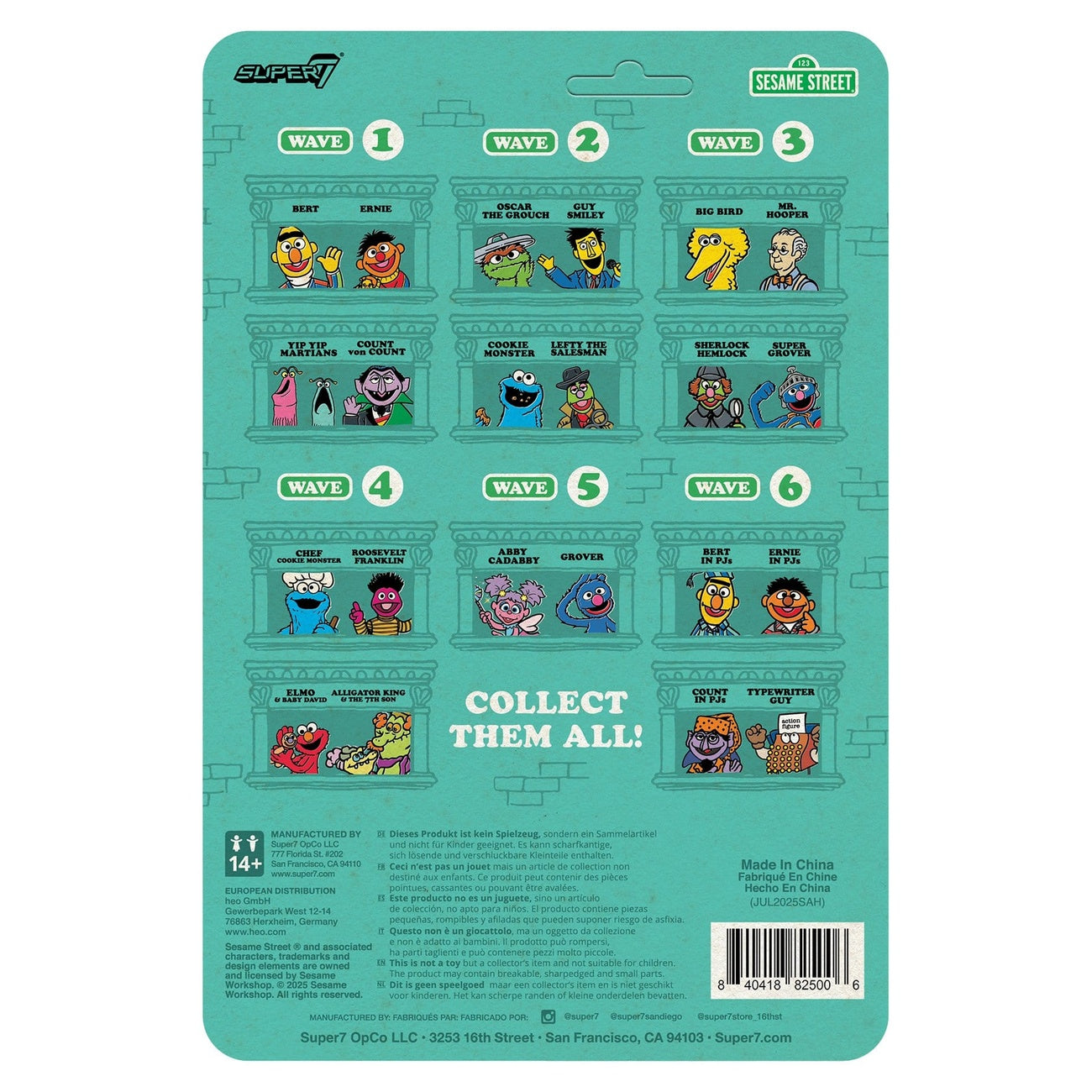 Image produit Sesame Street figurine articulée ReAction Wave 06 Ernie (pyjama) 10 cm