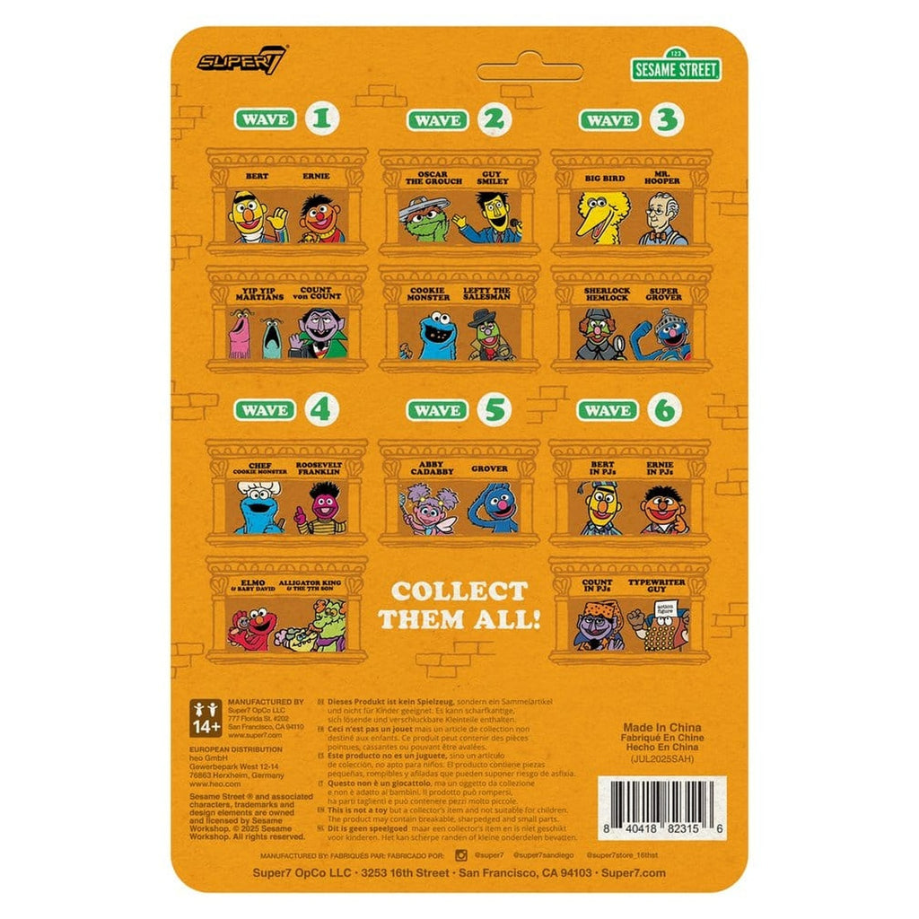 Image produit Sesame Street figurine articulée ReAction Wave 06 Bert (PJ) 10 cm