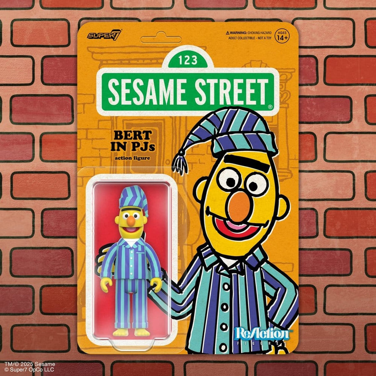 Image produit Sesame Street figurine articulée ReAction Wave 06 Bert (PJ) 10 cm