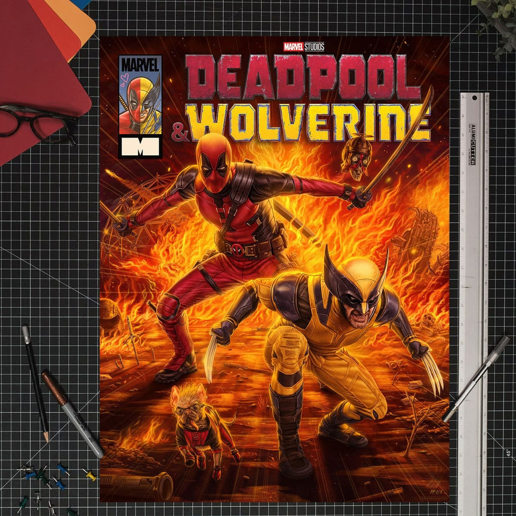 Image produit Marvel Impression d’art Deadpool & Wolverine 46 x 61 cm – non encadrée