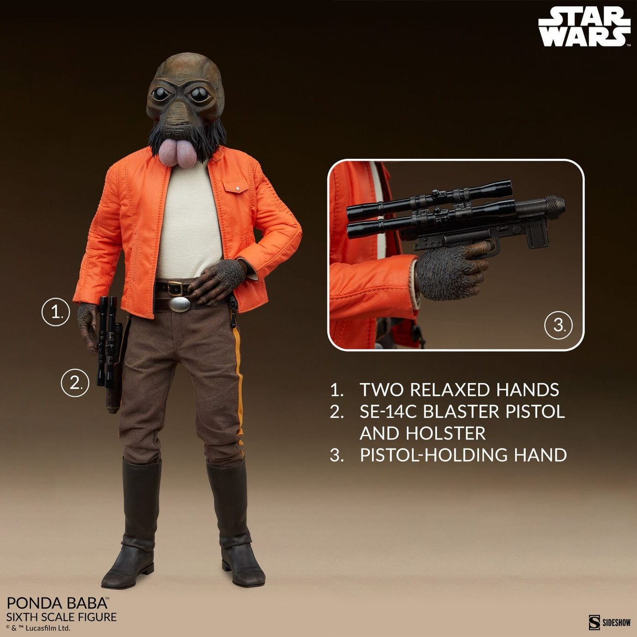 Image produit Star Wars Scum & Villainy Figurine articulée 1/6 Ponda Baba 30 cm