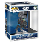 Image produit Star Wars : The Mandalorian et Grogu POP! Rides Deluxe figurine bobble-head en vinyle Le Mandalorien avec Grogu dans un AT-RT du Remnant impérial 9 cm