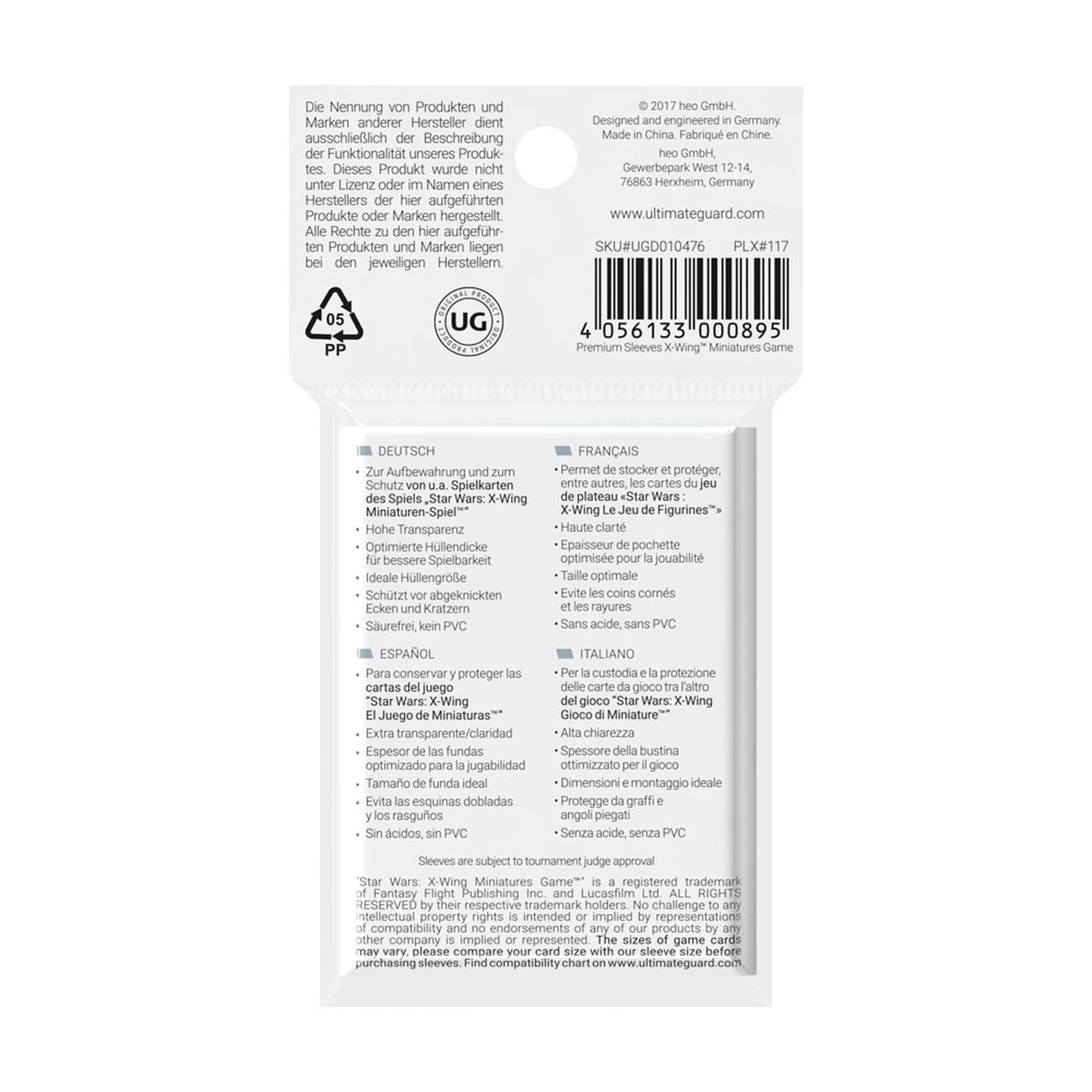 Product image Ultimate Guard Board Game Sleeves (50) – X-Wing Miniatures Game