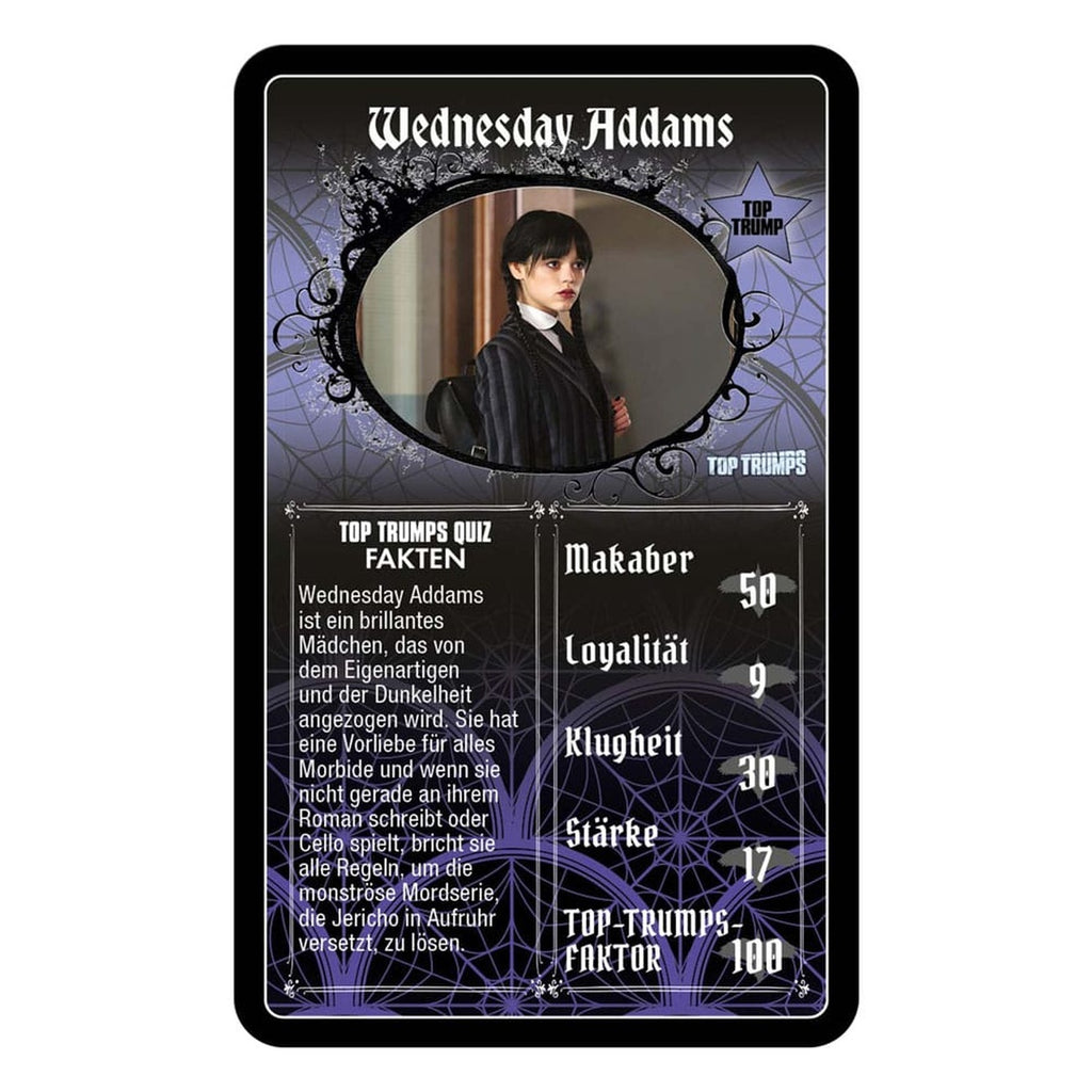 Image produit Jeu de cartes Wednesday Top Trumps *Version allemande*