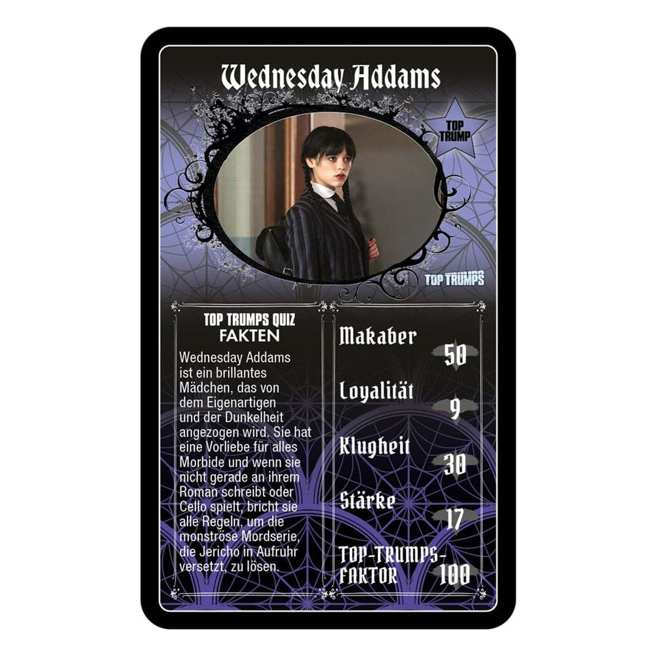 Image produit Jeu de cartes Wednesday Top Trumps *Version allemande*