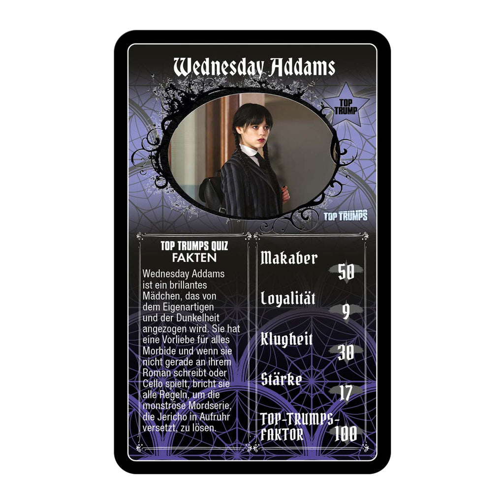Image produit Jeu de cartes Wednesday Top Trumps *Version allemande*
